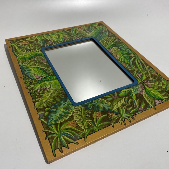 MIRROR, Hand Painted Jungle and Tribal Frame 35cm